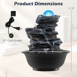 Tabletop Water Fountain with Rolling Crystal Ball and Color-Changing LED Light-C