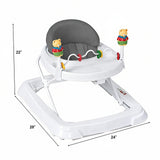 Adjustable Height Removable Folding Portable Baby Walker-Gray