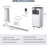 10000 BTU 4-in-1 Portable Air Conditioner with Dehumidifier and Fan Mode-White