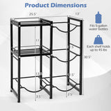 3-Tier 5 Gallon Water Jug Holder with Shelves-Black