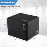 3 In 1 Foam Plyometric Box with 3 Heights and Easy-to-Clean PU Cover-16 Inches