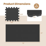 18 Pack Interlocking EVA Foam Floor Tiles with Boarders-Black