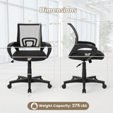 Mid-Back Mesh Office Chair Ergonomic Computer Chair with Lumbar Support-Black