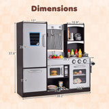 Kids Wooden Modern Kitchen Cooking Pretend Play Set