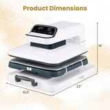 Heat Press Machine with Auto Release for T Shirts-White