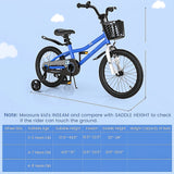 18 Feet Kids Bike with Removable Training Wheels-Navy