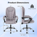 Big High Back Executive Chair with Linkage Armrests and Leather Padded Seat for Office-Gray