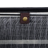 Rectangle Bamboo Hamper Laundry Basket Washing Cloth Bin Storage Bag Lid 3 color-Black