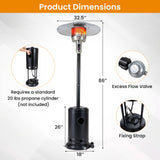 50 000 BTU Patio Propane Gas Heater with Stainless Steel Burner-Black