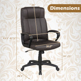 Faux Leather Office Chair Computer Desk Chair with Rocking Function-Brown