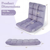 14-Position Adjustable Cushioned Floor Chair-Light Purple