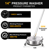 14in Pressure Washer Surface Cleaner Stainless Steel Surface Cleaner Attachment