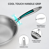 9.5in and 11in Tri-Ply Stainless Steel 2 Piece Frying Pan Set