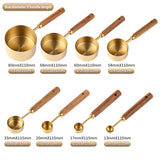 8 Piece Gold Measuring Cups and Spoons Set, Premium Stainless Steel Measuring Cups with Wood Handles, 4 Stackable Wooden Measuring Cups and 4 Measuring Spoons Set