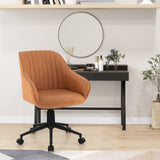 Modern Home Office Chair with Curved Backrest and Comfortable Armrests