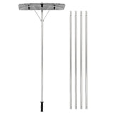 5-20 Feet Snow Roof Rake Reinforced Aluminum Snow Removal Tool with Anti-slip Handle and Metal Blade