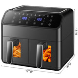 Air Fryer with 2 Baskets, 8 QT Dual Basket AirFryer with Clear Windows