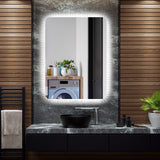 32 x 24 Inch Shatterproof Wall Mirror with 3-Color Lights and Anti-Fog Function
