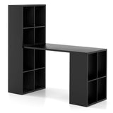 Modern Computer Desk with 12 Cubes Bookshelf