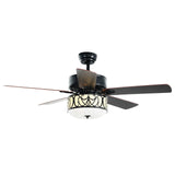 52 Inch Ceiling Fan with Light Reversible Blade and Adjustable Speed