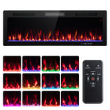 Electric Fireplace 50 Inches Recessed and Wall Mounted