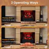 20 Inch Electric Fireplace Heater with Realistic Pinewood Ember Bed