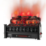 20 Inch Electric Fireplace Heater with Realistic Pinewood Ember Bed