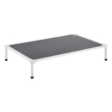 Elevated Dog Bed for Large Dogs, Portable Raised Dog Cot with Aluminum Tube Metal Frame and Breathable Textilene Mesh, Indoor  Outdoor Pet Cooling Raised Hammock Bed, XL, Gray