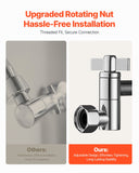 Shower Head Extension Arm, 16 inches, Brass Shower Arm Extender with Flexible Adjustable Angle Height, Chrome Finish, G1/2 Universal Thread Connector Compatible, for Rain  Handheld Showerhead