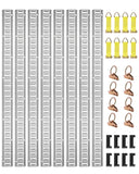 E Track Tie-Down Rail Kit, 32PCS 5 E-Tracks Set Includes 8 Steel Rails  8 O-Rings  8 Tie-Offs with D-Ring  8 End Caps, Trailer Securing Accessories for Cargo Motorcycles Bikes, 1500 lbs Load
