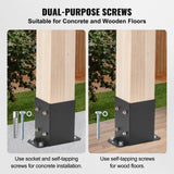 4x4 Post Base 10 Pcs, Inner Size 3.6inx3.6in Post Base Brackets, Heavy Duty Powder-Coated Post Anchor Matte Black Wood Post Brackets for Pavilion Deck Railing Support Deck Base Plate