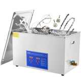 Professional Ultrasonic Cleaner, 30 L Ultrasonic Jewelry Cleaner with Digital Timer  Heater, Stainless Steel Industrial Sonic Cleaner 40kHz for Glasses, Watches, Rings, Small Parts