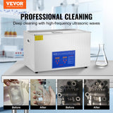 Professional Ultrasonic Cleaner, 30 L Ultrasonic Jewelry Cleaner with Digital Timer  Heater, Stainless Steel Industrial Sonic Cleaner 40kHz for Glasses, Watches, Rings, Small Parts