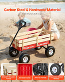 Pull-Along Wagon for Kids, 39 inch Toddler Wagons with Wooden Panels  Handle, Supports up to 330 lbs, All-Terrain Utility Wagon Cart Birthday Present for Kids Gardening Beach, Red