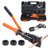 Copper Pipe Crimping Tool, Hydraulic Driven Press Tool with 1/2in, 3/4in, 1in Jaws, Copper Tube Fittings Pipe Crimpers for Narrow Spaces and Tee Fittings
