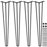 Hairpin Table Legs 20\in Black Set of 4 Desk Legs 880lbs Load Capacity (Each 220lbs) Hairpin Desk Legs 3 Rods for Bench Desk Dining End Table Chairs Carbon Steel DIY Heavy Duty Furniture Legs