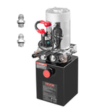 4 Quart Hydraulic Power Unit, Double Acting Dump Trailer Pump, 3200 PSI Max Relief Pressure  0.91 GPM Flow Rate, DC 12V Hydraulic Pump with Metal Reservoir for Dump Trailer Car Lifting, Black