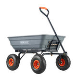 Garden Cart, Durable Poly Dump Cart with Simple Assembly Steel Framework, Versatile Dump Cart with Dual-Function Handle, Handy Wheelbarrow with 600 lbs Load Capacity, 10 inch Wheels