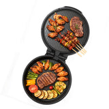 Pizza Oven, 12 in Electric Pizza Maker, 1200W Electric Pizzas Cooker with Non-Stick Coating, 180 Open for Dual Side Baking, Heats up to 410 ?F, Multi-Function Cooking, for Pizzas, Barbecue