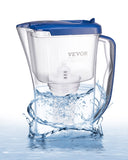 Water Filter Pitcher, 9 Cup 5-stage Water Filter Dispenser, Fast Filtration System with Filter Change Indicator, No BPA, Lasts 3 Months or 40 Gallons, Reduces Limescale, Lead, Chlorine, Odors