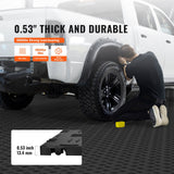 Garage Tiles Interlocking, 12 x 12 x 0.53 inch 50 Pack Garage Floor Covering Tiles, Non-Slip Double-Sided Texture Garage Flooring Tiles, for Garages, Basements, Repair Shops, Black