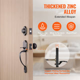Front Door Handle and Deadbolt Set, Front Door Lock Set with Interior Knob, Adjustable Hole Spacing Single Cylinder Handleset, for Right and Left Handed Entrance, Brushed Oil Rubbed Bronze