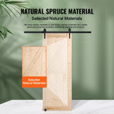 Barn Door and Hardware Kit, 30in x 84in Wood Sliding Barn Door, Smoothly and Quietly, Barn Door Kit with 8-in-1 Floor Guide and Door Handle, Spruce Wood Panelled Slab, Easy to Install