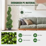 2 pcs. Artificial Boxwood Tower Topiary Spiral Artificial Plant 91cm high Decorative Plant Green Plastic PE Iron Topiary Plants incl. 10 pcs. Replacement Leaves
