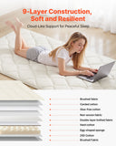 Japanese Tatami Mat, Twin Size Foldable Japanese Tatami Mattress, Futon Mattress with Storage Bag  Fastener, 9-Layer Floor Mat for Sleeping, Dormitory, Meditation, Yoga, 80 x 39 x 2.5 in, White