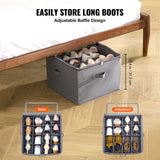 Under Bed Shoe Storage Organizer, 1 Pack, 16 Compartments, Underbed Shoe Box Storage Containers Adjustable Dividers, Sandal Organizer Storage with Clear Window, Breathable, Reinforced Handles