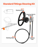 Outboard Steering System 10 Boat Steering Cable 10 Feet Marine Steering System Shaft with 13.5 Inch Wheel for Yachts and Waterborne Vehicles