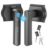 Fingerprint Door Lock Set, Electronic Biometric Knob Keyless Entry Door Lock with Handle, Auto Locking, One-Time Code, Anti-Peeking Password, Easy Installation, for Home, Apartment, Matte Black