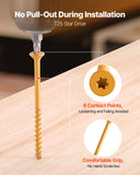 Wood Screws 350 PCS, #10 x 3-Inch Anti-Rust Coated, Exterior Deck Screw Torx/T25 Star Drive, Metal Rust-Resistant Outdoor Decking Screws with 2 Screw Connectors, for Decking Fencing Framing