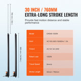 2PCS Linear Actuator Kit, 30 Inch High Speed 0.35in/s Linear Motion Actuator 12V, 220lbs/1000N Linear Actuator for TV/Table/Sofa Lifting, IP54 Protection - Wireless Remote Control Included